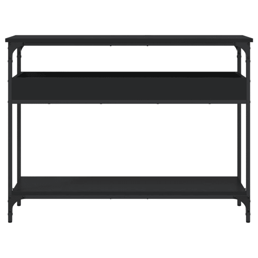 Mesa Consola - Mesa De Entrada c prateleira 100x29x75 cm derivados madeira preto