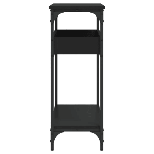 Mesa Consola - Mesa De Entrada c prateleira 100x29x75 cm derivados madeira preto