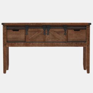 Mesa Consola - Mesa De Entrada madeira de abeto maciça 131x35,5x75 cm castanho