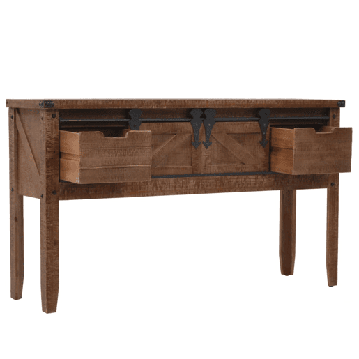 Mesa Consola - Mesa De Entrada madeira de abeto maciça 131x35,5x75 cm castanho
