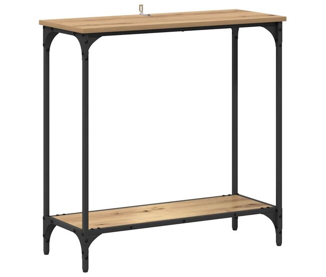 Mesa consola - mesa de entrada con estante roble artisan 75 x 30.5 x 75 cm