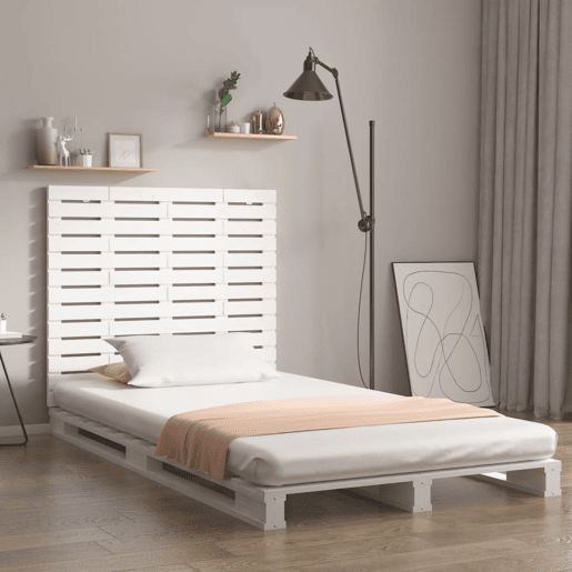 Cabeceira - Cabeceira de cama de parede 146x3x91,5cm madeira de pinho maciça branco