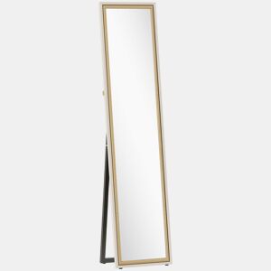 HOMCOM Espelho de Pé 157x37 cm Espelho Corpo Inteiro Grande com Moldura Bicolor para Utilizar Inclinado ou Suspenso para Sala Quarto Corredor Entrada Madeira