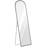 HOMCOM Espelho de Pé Espelho de Corpo Inteiro 60x165 cm Espelho de Parede com Estrutura de Liga de Alumínio e Suporte para Sala Quarto Banheiro Preto