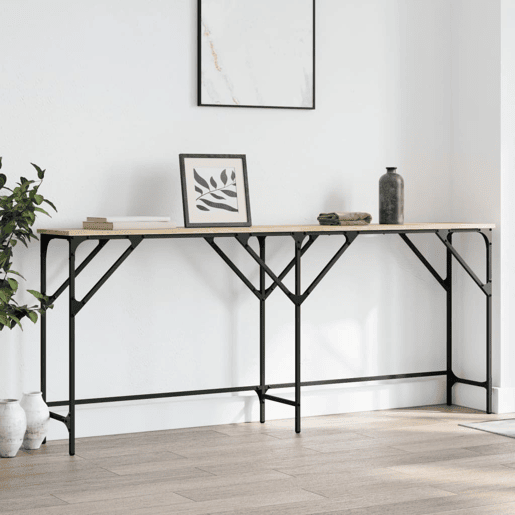 Mesa Consola - Mesa De Entrada 180x29x75 cm derivados de madeira carvalho sonoma