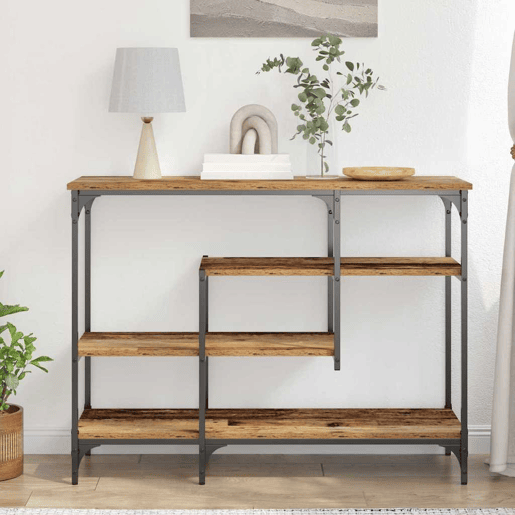 Mesa Consola - Mesa De Entrada com prateleira Madeira antiga 100 x 35 x 75 cm