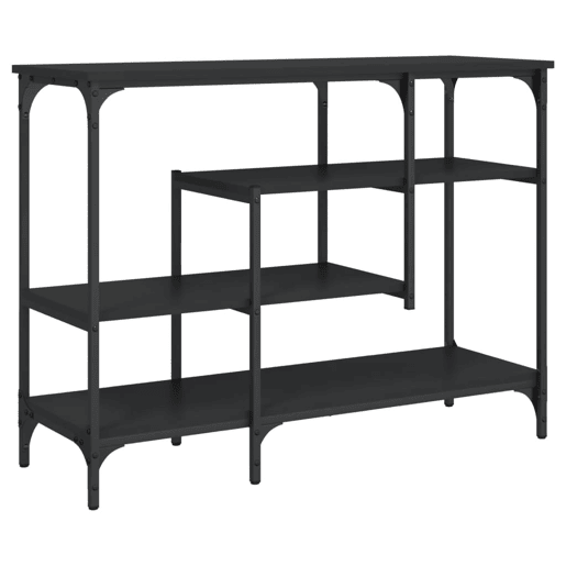 Mesa Consola - Mesa De Entrada c prateleiras 100x35x75 cm preto