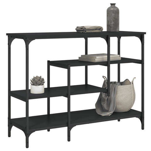Mesa Consola - Mesa De Entrada c prateleiras 100x35x75 cm preto