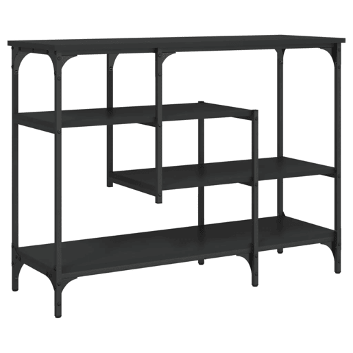 Mesa Consola - Mesa De Entrada c prateleiras 100x35x75 cm preto