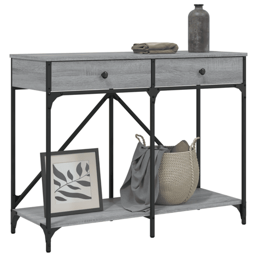 Mesa Consola - Mesa De Entrada 100x39x78,5 cm derivados madeira cinzento sonoma