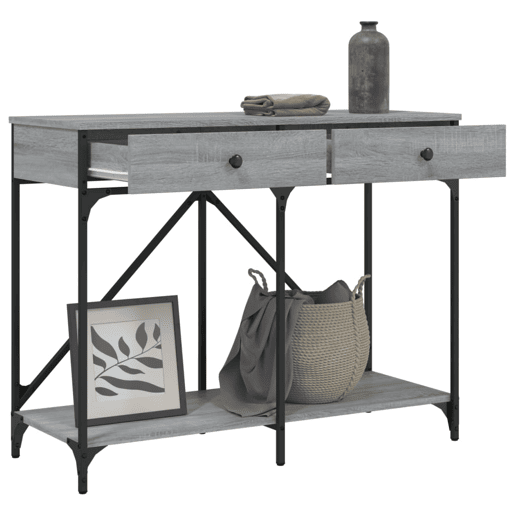 Mesa Consola - Mesa De Entrada 100x39x78,5 cm derivados madeira cinzento sonoma