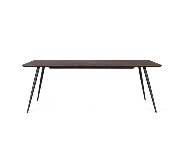 Mesa de comedor con tapa rectangular en madera de teca