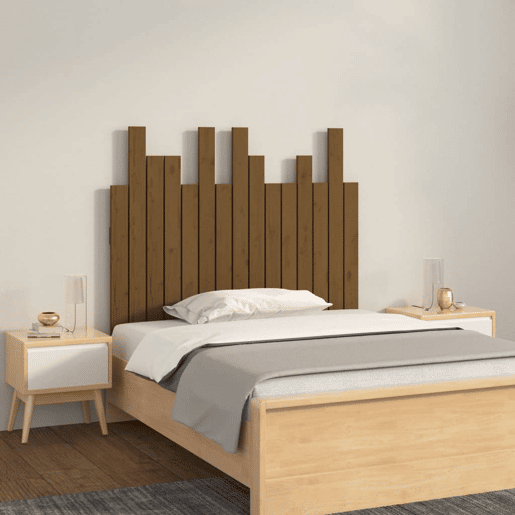 Cabeceira - Cabeceira de cama de parede 95,5x3x80 cm pinho maciço castanho-mel