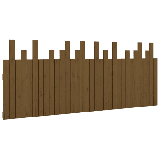 Cabeceira - Cabeceira de cama de parede 204x3x80 cm pinho maciço castanho-mel