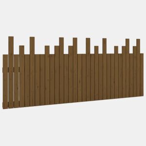 Cabeceira - Cabeceira de cama de parede 204x3x80 cm pinho maciço castanho-mel