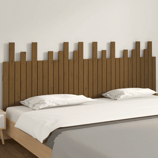 Cabeceira - Cabeceira de cama de parede 204x3x80 cm pinho maciço castanho-mel