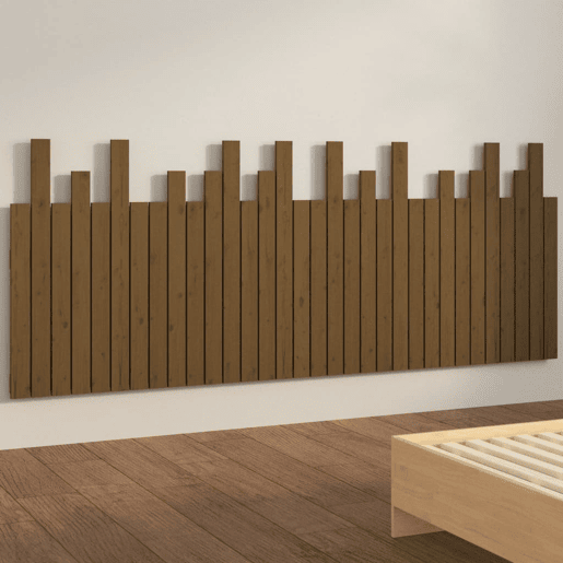 Cabeceira - Cabeceira de cama de parede 204x3x80 cm pinho maciço castanho-mel