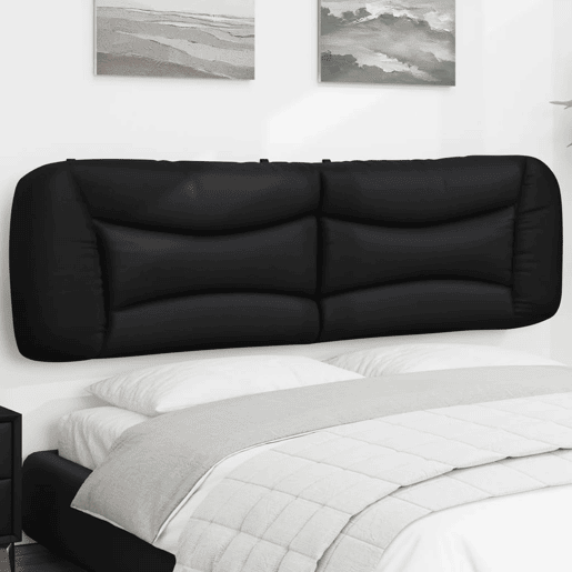 Almofadão de Cabeceira - Cabeceira de cama 183 cm couro artificial preto