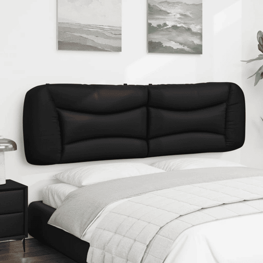 Almofadão de Cabeceira - Cabeceira de cama 183 cm couro artificial preto