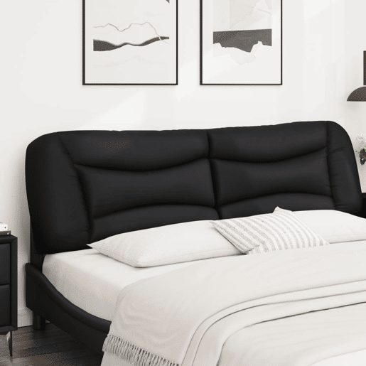 Almofadão de Cabeceira - Cabeceira de cama 183 cm couro artificial preto