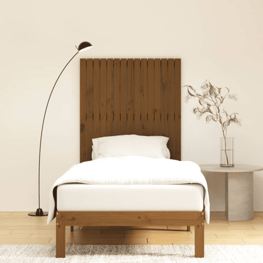 Cabeceira - Cabeceira de cama de parede 95,5x3x110 cm pinho maciço castanho-mel