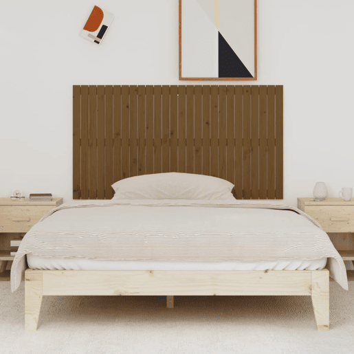 Cabeceira - Cabeceira de cama de parede 166x3x90 cm pinho maciço castanho-mel
