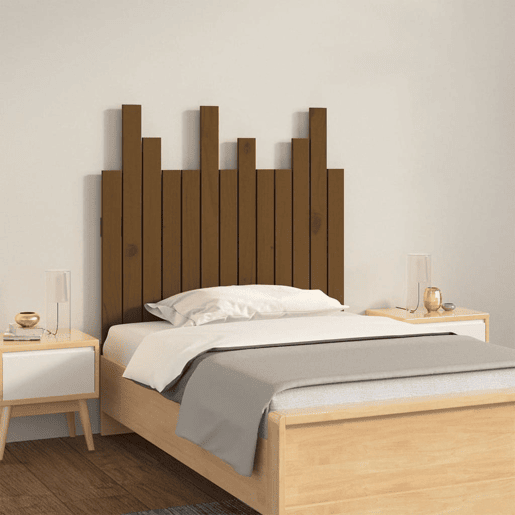 Cabeceira - Cabeceira de cama de parede 82,5x3x80 cm pinho maciço castanho-mel