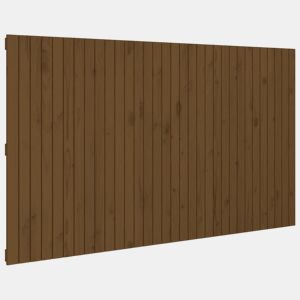 Cabeceira - Cabeceira de cama de parede 204x3x110 cm pinho maciço castanho-mel