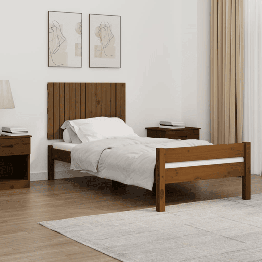 Cabeceira - Cabeceira de cama de parede 95,5x3x60 cm pinho maciço castanho-mel