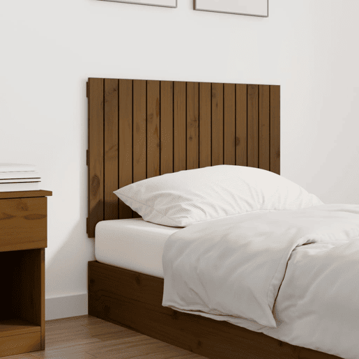 Cabeceira - Cabeceira de cama de parede 95,5x3x60 cm pinho maciço castanho-mel