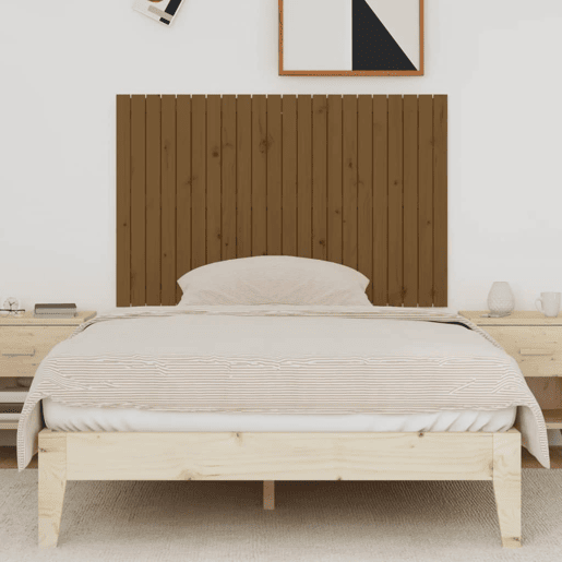 Cabeceira - Cabeceira de cama de parede 140x3x90 cm pinho maciço castanho-mel