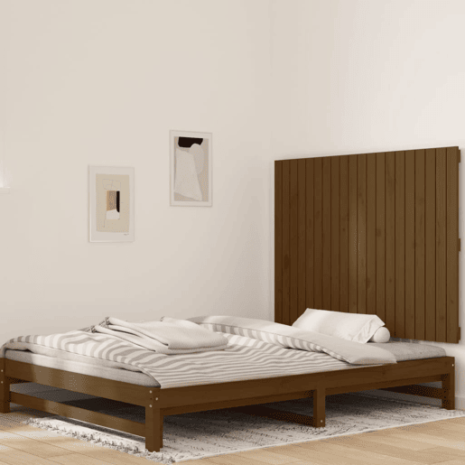 Cabeceira - Cabeceira de cama de parede 127,5x3x90 cm pinho maciço castanho-mel