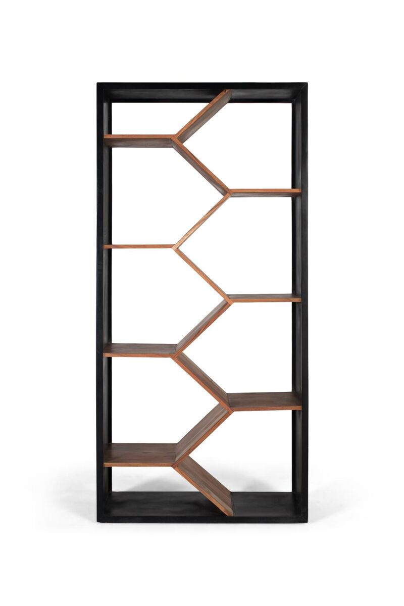Librería de madera de mango con un diseño contemporáneo