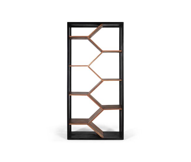 Librería de madera de mango con un diseño contemporáneo