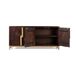 Aparador de madera maciza con cuatro puertas Aparador de madera maciza con cuatro puertas Marrón