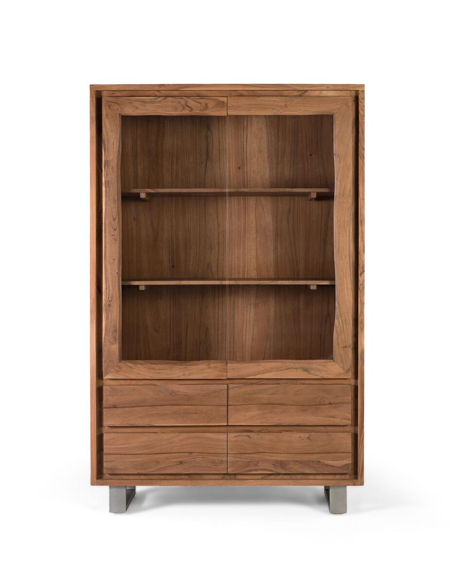 Vitrina fabricada en madera de mango y cristal