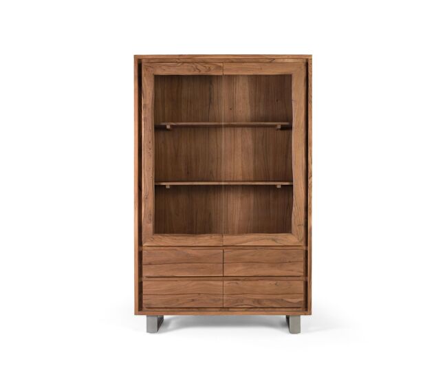 Vitrina fabricada en madera de mango y cristal