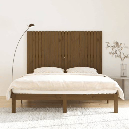 Cabeceira - Cabeceira de cama de parede 166x3x110 cm pinho maciço castanho-mel
