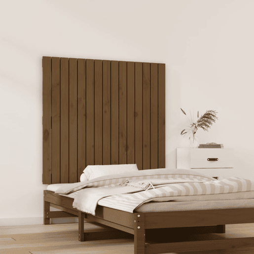Cabeceira - Cabeceira de cama de parede 95,5x3x90 cm pinho maciço castanho-mel