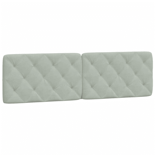 Almofadão de Cabeceira - Cabeceira de cama 183 cm veludo cinzento-claro