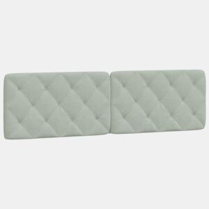 Almofadão de Cabeceira - Cabeceira de cama 183 cm veludo cinzento-claro