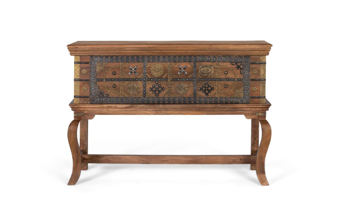 Mesa consola antigua de madera de mango