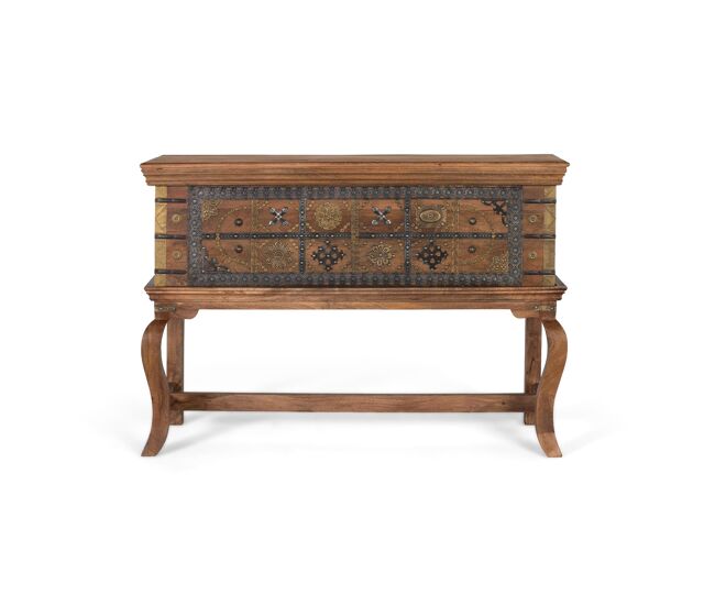 Mesa consola antigua de madera de mango