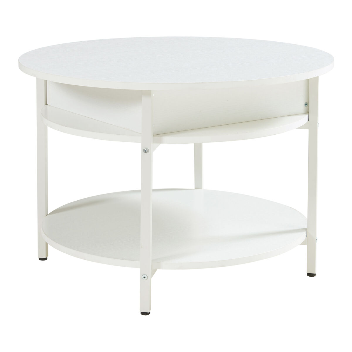 Mesa de centro kandas con tablero elevable 70x49 cm - blanco [en.casa]