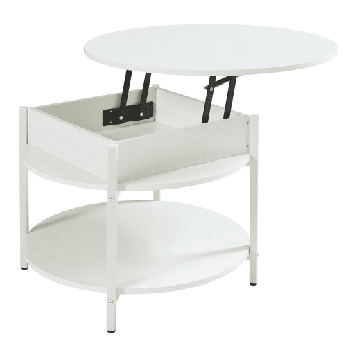 Mesa de centro Kandas com tampo elevável 70x49 cm - Branco en.casa