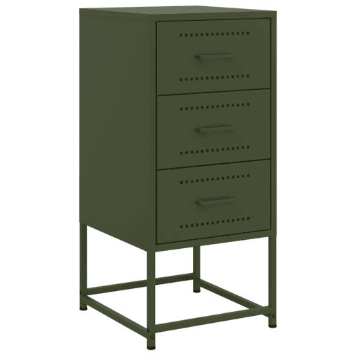 Mesa De Cabeceira - Mesinha De Cabeceira 36x39x78 cm aço verde-azeitona