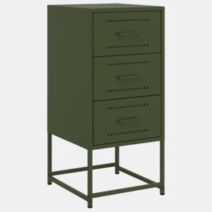 Mesa De Cabeceira - Mesinha De Cabeceira 36x39x78 cm aço verde-azeitona