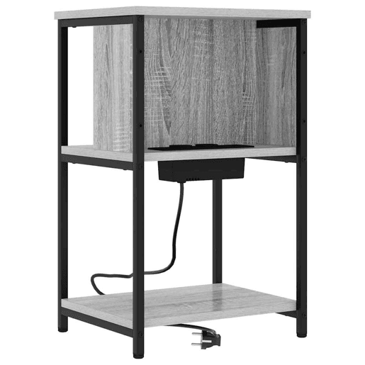 Lote de 2 Mesa De Cabeceira Mesinha De Cabeceira - Sonoma cinzento 38 x 31 x 61 cm
