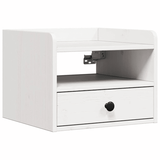 Lote de 2 Mesa De Cabeceira - Mesinha De Cabeceira com gaveta Branco 38 x 36 x 29,5 cm