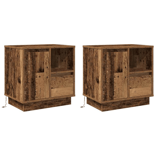 Lote de 2 Mesa De Cabeceira - Mesinha De Cabeceira Madeira Antiga 50 x 34.5 x 50 cm.